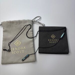 Kendra Scott Y gunmetal Necklace with (2) Abalone stones